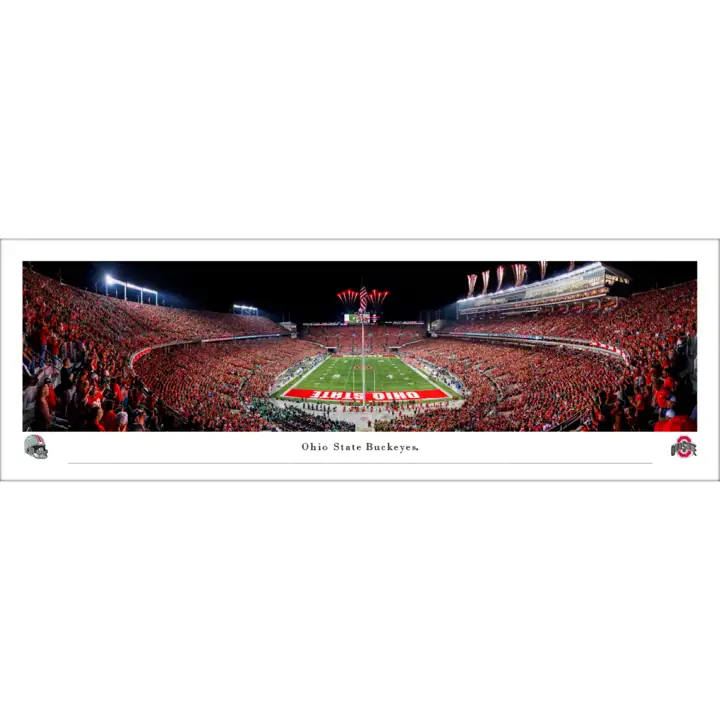 Ohio State Buckeyes OSU11 Photo panoramique de la zone d'en-but - Tubé