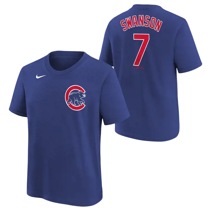 T-shirt Enfant MLB Chicago Cubs Joueur N&N Dansby Swanson Bleu