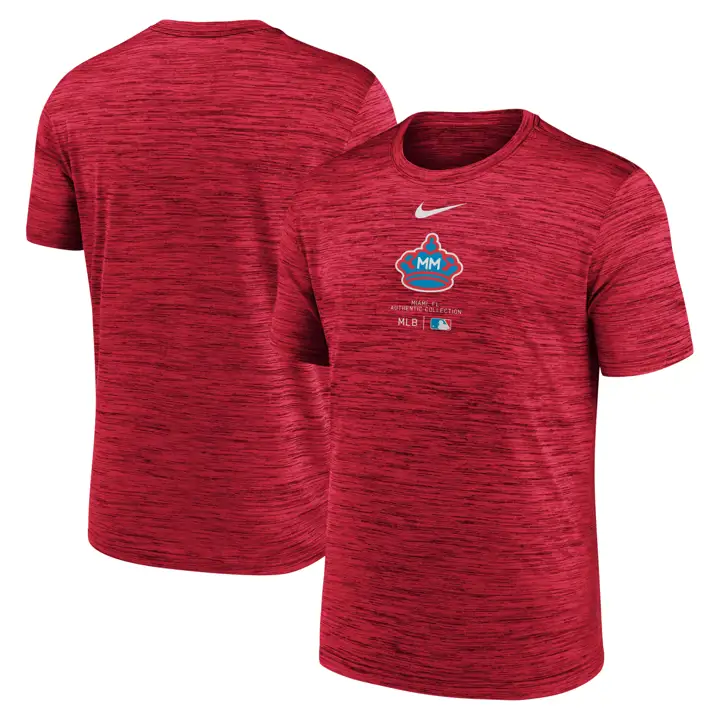 T-shirt rouge Velocity MLB AC City Connect des Miami Marlins