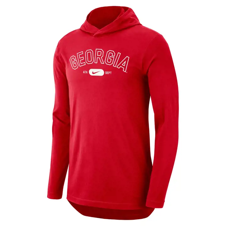 T-SHIRT À CAPUCHE MANCHES LONGUES NCAA GEORGIA BULLDOGS 24 rouge/blanc