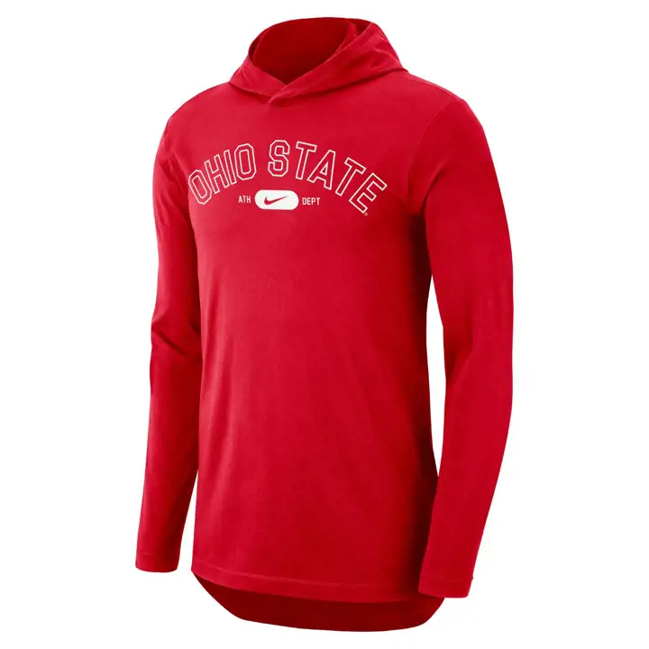 T-SHIRT À CAPUCHE MANCHES LONGUES NCAA OHIO STATE BUCKEYES 24 rouge/blanc