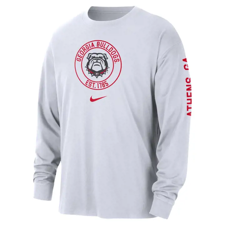 T-SHIRT MANCHES LONGUES GEORGIA BULLDOGS NCAA MAX90 HERITAGE 24 BLANC