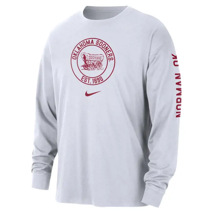 T-SHIRT MANCHES LONGUES MAX90 HERITAGE NCAA OKLAHOMA SOONERS 24 blc