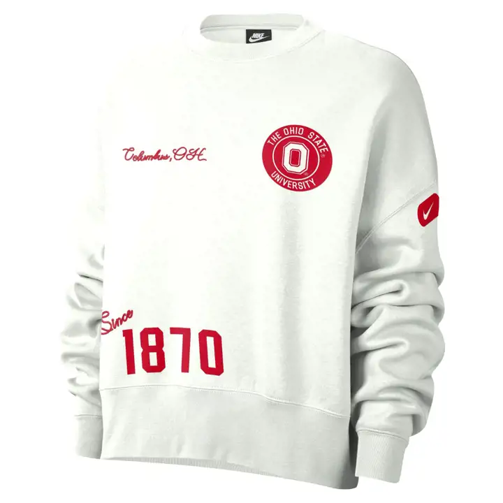 PULL SPORT POUR FEMME OHIO STATE BUCKEYES NCAA CAMPUS 24 blc/ gri/ re