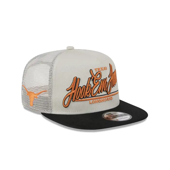 Texas Longhorns NCAA Slogan Casquette camionneur Aframe réf. argent/noir
