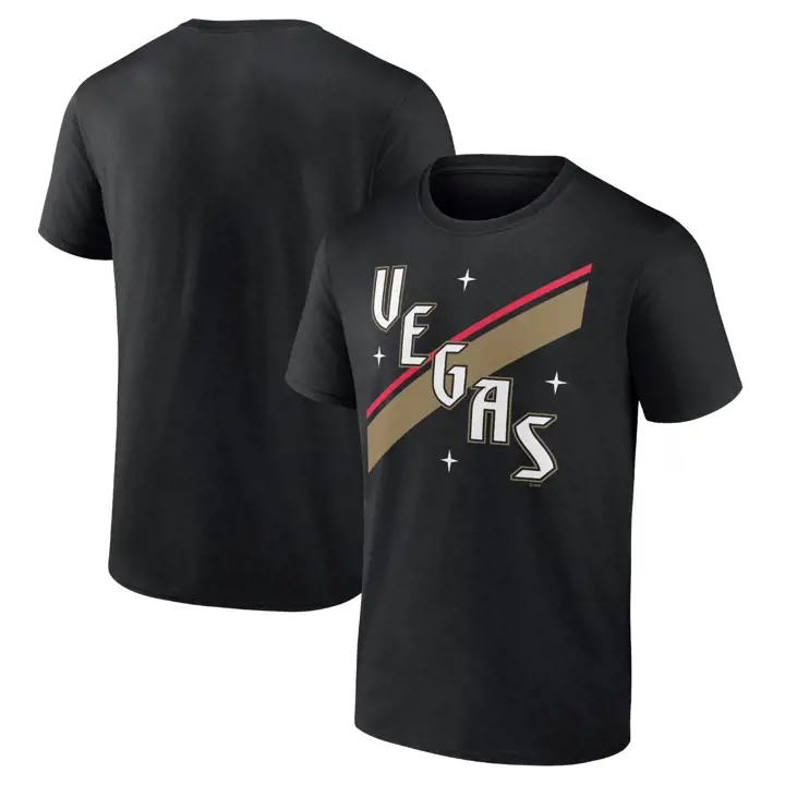 T-shirt inspiré du maillot des Golden Knights de Vegas (LNH) - Noir
