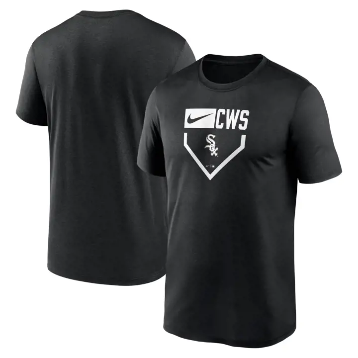 T-shirt MLB Chicago White Sox Motif Légendaire Plaque de Base Noir