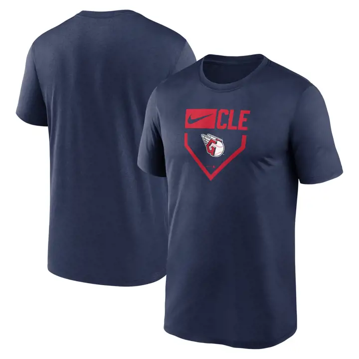 T-shirt icône du marbre MLB des Cleveland Guardians, bleu marine