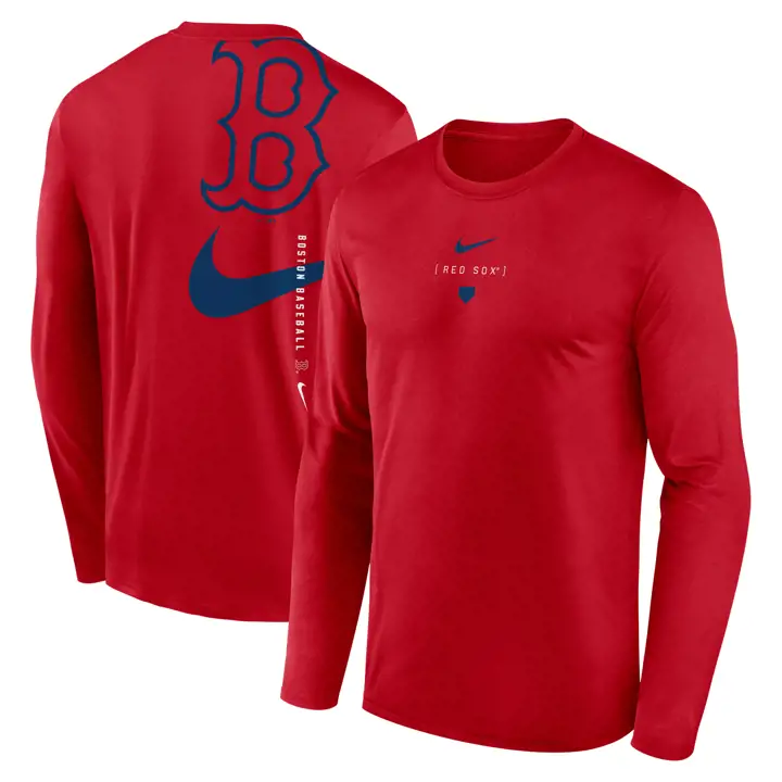 T-shirt Boston Red Sox MLB Swoosh Back Legend manches longues rouge