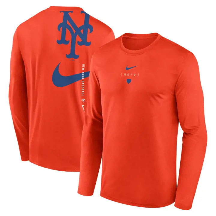 T-shirt à manches longues de légende New York Mets MLB Swoosh Back org
