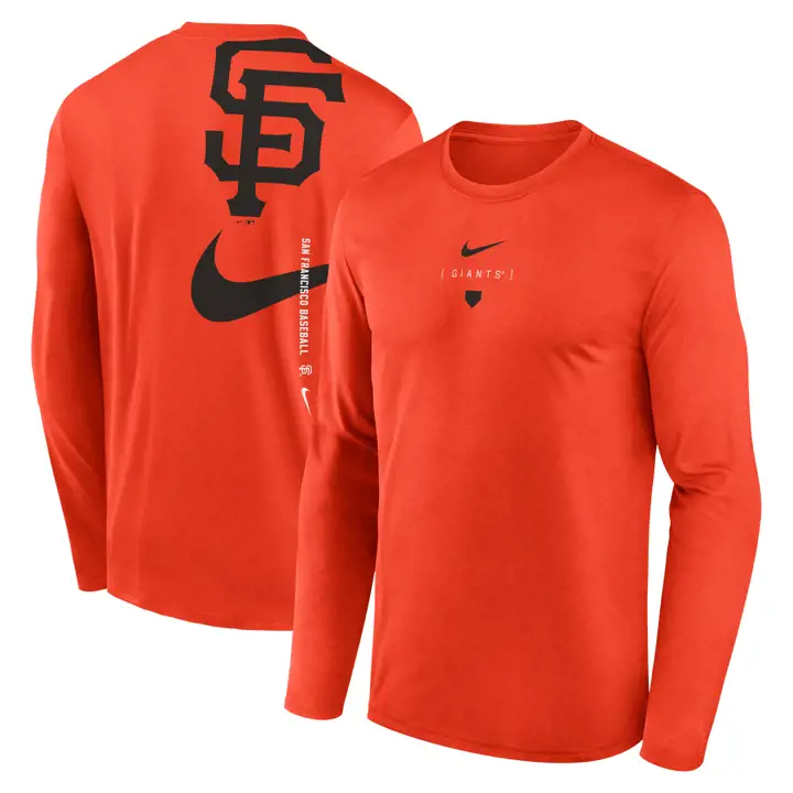 T-shirt à manches longues de légende Swoosh Back des Giants de San Francisco MLB (orange)