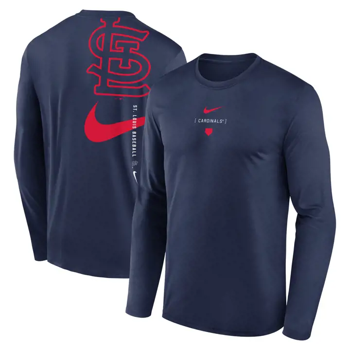T-shirt à manches longues St. Louis Cardinals MLB Swoosh Back Legend Marine