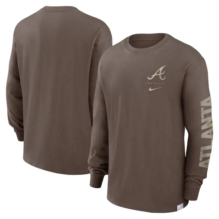 T-shirt à manches longues MLB Atlanta Braves gris