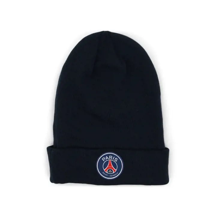Bonnet à revers orné du logo du club Paris Saint-Germain marine