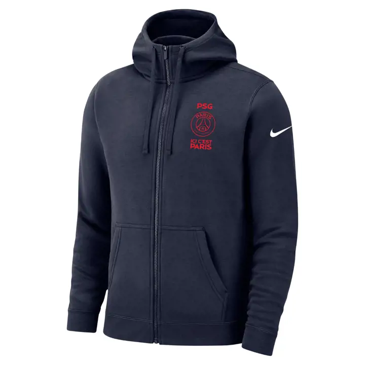 Paris Saint-Germain Club Equipe HOMME CLUB POLAIRE VESTE À CAPUCHE EN POLAIRE MARINE