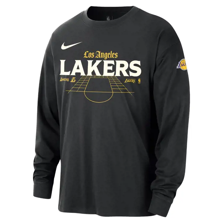 T-SHIRT COTON MANCHES LONGUES LOS ANGELES LAKERS NBA MAX90 24 Team blk