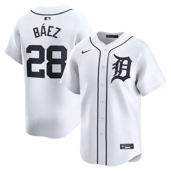 Maillot Joueur Limité MLB Nike Detroit Tigers Javier Baez BLANC