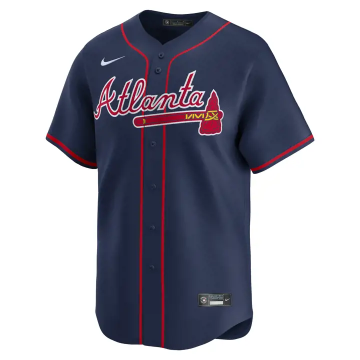 Maillot vierge limité Nike MLB des Braves d'Atlanta BLEU MARINE