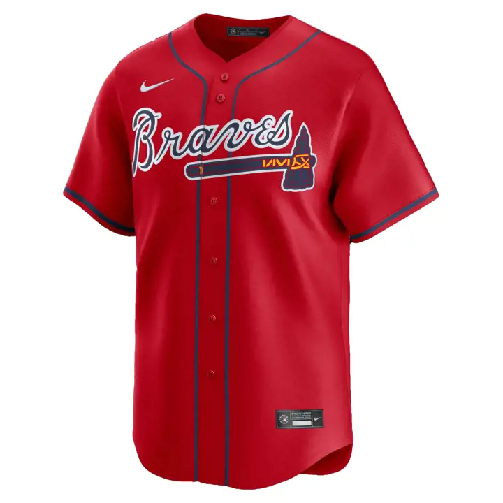 Maillot Rouge Atlanta Braves MLB Nike Limited Vierge