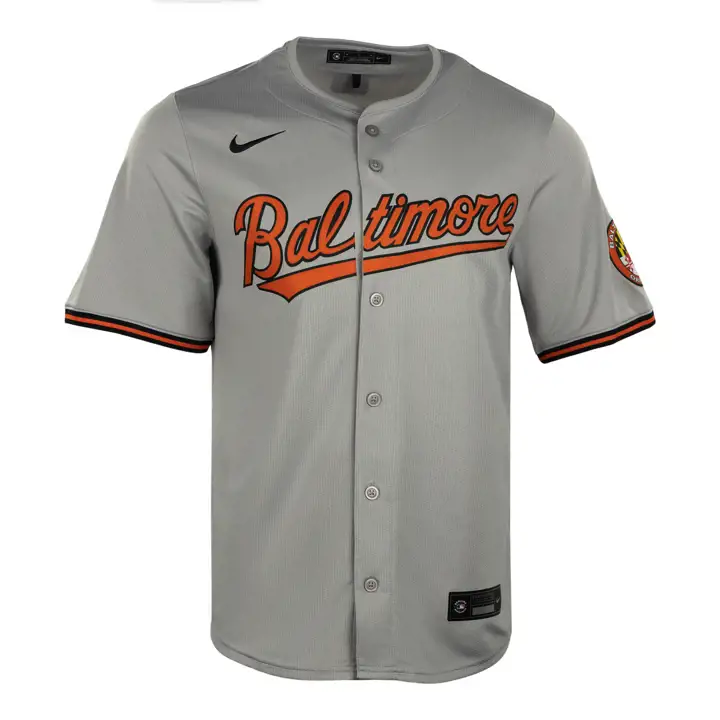 Maillot vierge limité Nike MLB des Orioles de Baltimore – Gris route