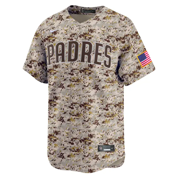 Maillot vierge Nike édition limitée MLB des San Diego Padres CAMO/BRN