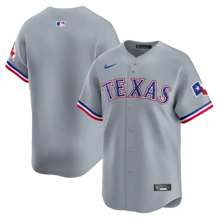 Maillot Texas Rangers MLB Nike Limited Vierge Extérieur GRIS