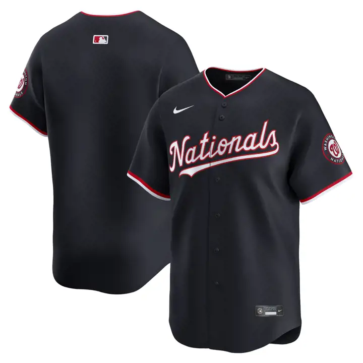 Maillot vierge limité Nike MLB des Nationals de Washington, bleu marine