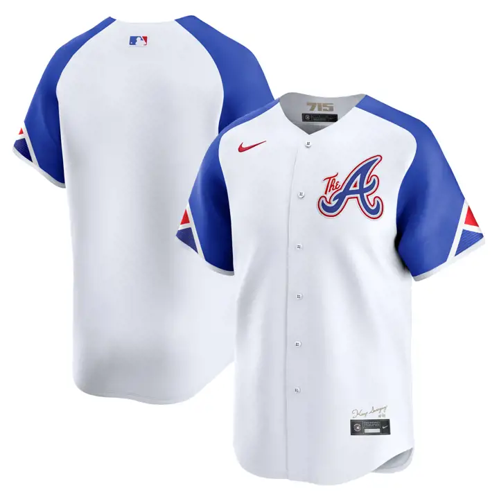 Maillot de baseball MLB City Connect des Atlanta Braves – Édition limitée BLA/BLE