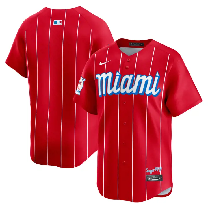 Maillot MLB Miami Marlins City Connect édition limitée ROUGE