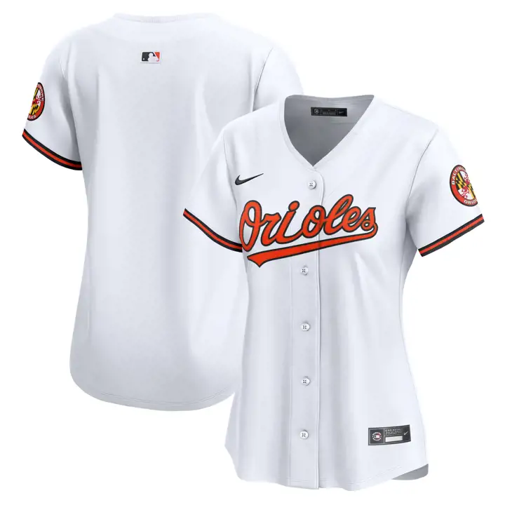 Maillot limité de baseball MLB Baltimore Orioles pour femme, modèle domicile, blanc