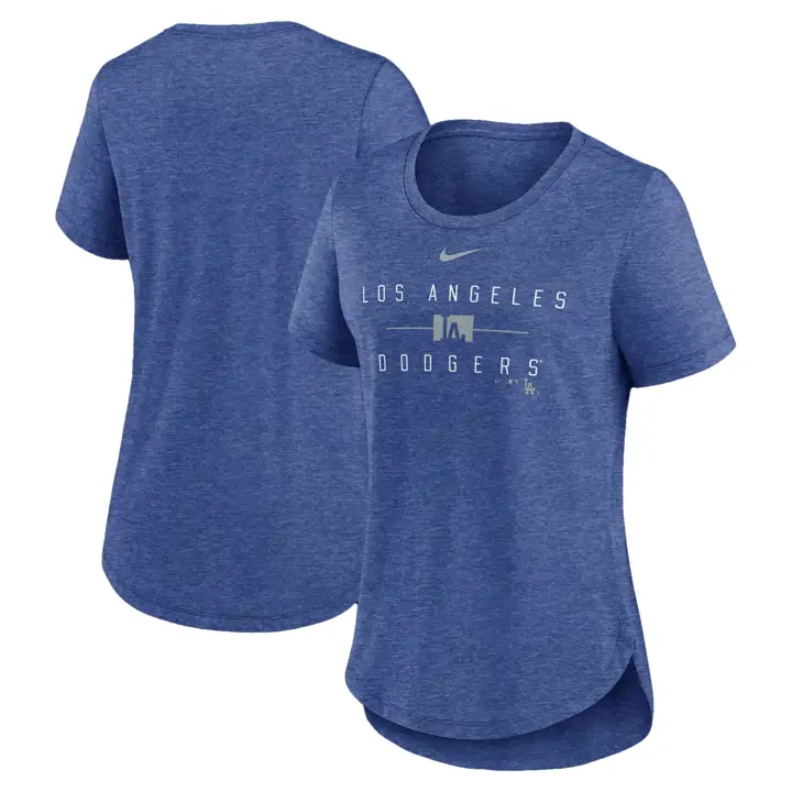T-shirt empilé triblend Nike pour femme MLB Los Angeles Dodgers