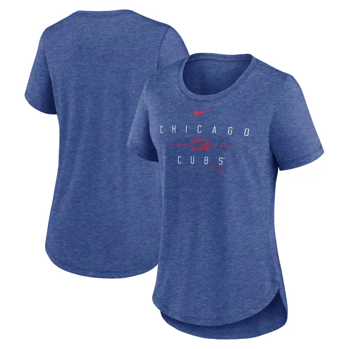Chicago Cubs MLB Tee Nike Femme Triblend Stack Équipe 24 Bleu