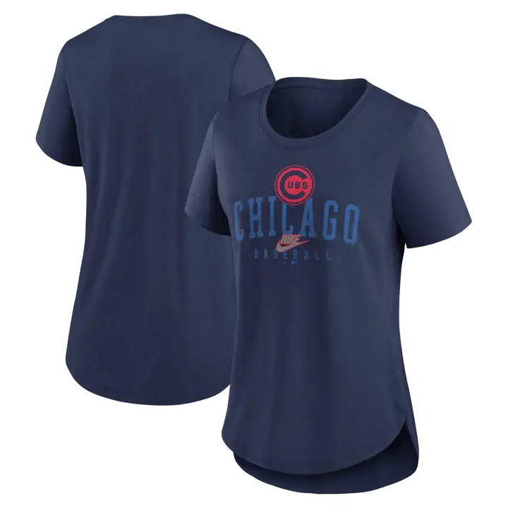 T-shirt Nike Cooperstown Logo MLB Femme Chicago Cubs 24 Marine