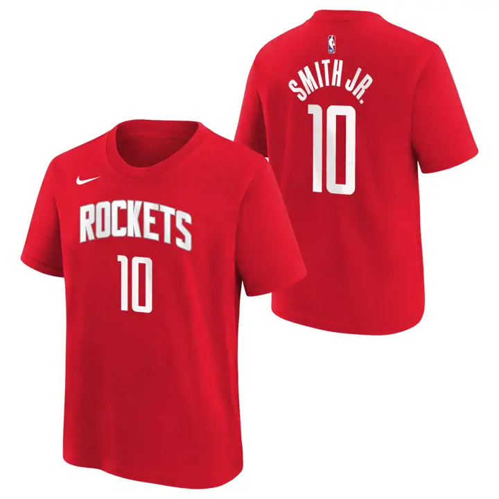 T-shirt N&N Jabari Smith rouge, icône de la jeunesse NBA des Houston Rockets