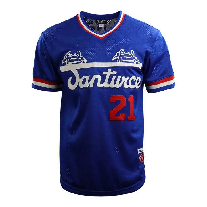 Maillot joueur en maille col en V Cangrejeros NL Replica Clemente rb