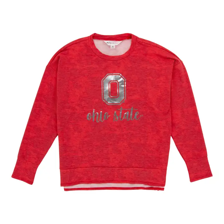 T-shirt manches longues rouge Ohio State Buckeyes NCAA pour femme