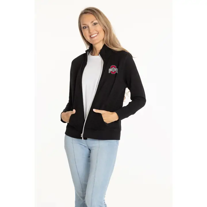 Veste zippée intégrale Fallon NCAA pour femme, Buckeyes de l'Ohio State, noir