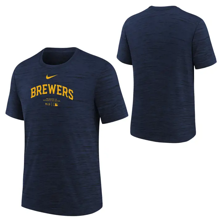 T-shirt MILWAUKEE BREWERS MLB AC Velocity 24 MARINE