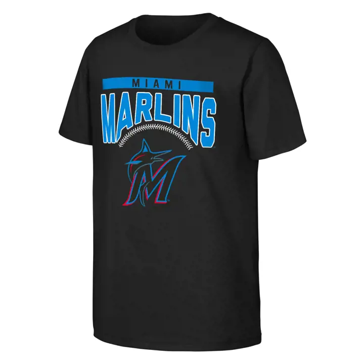 T-shirt MLB Shutout pour jeune enfant, Miami Marlins, noir