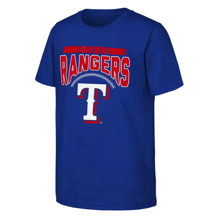 T-shirt bleu MLB Rangers du Texas pour enfant, collection Shutout