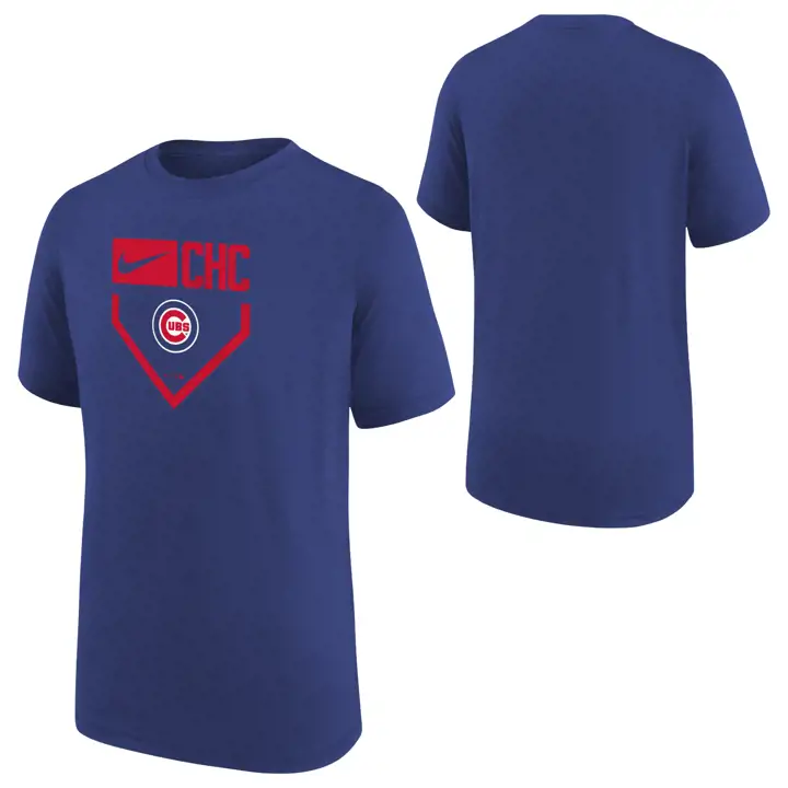 T-shirt bleu CHICAGO CUBS MLB Jeune Plaque de but Icône