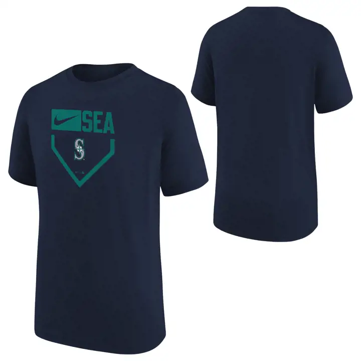 T-shirt icône du marbre des Seattle Mariners MLB pour jeune - Bleu marine