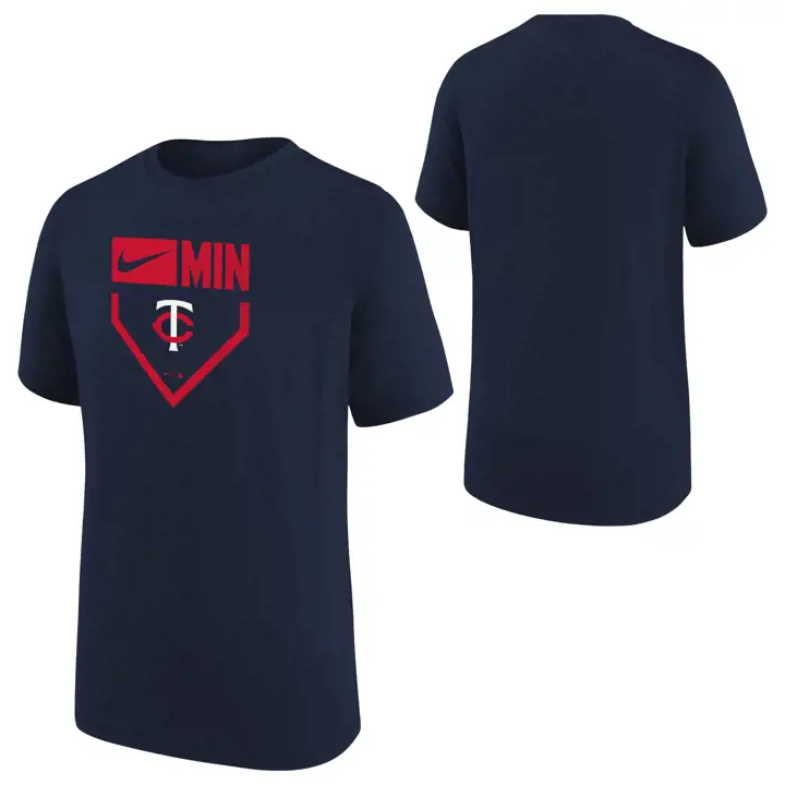 T-Shirt Icone de Plaque de Base MLB Minnesota Twins Jeune BLEU MARINE