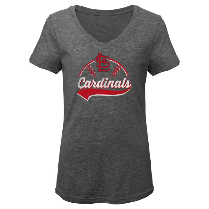 T-shirt Filles St. Louis Cardinals MLB Jeunesse Ballon Rétro GRIS