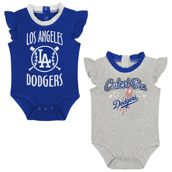 Ensemble de 2 pièces à volants pour bébé Los Angeles Dodgers MLB bleu