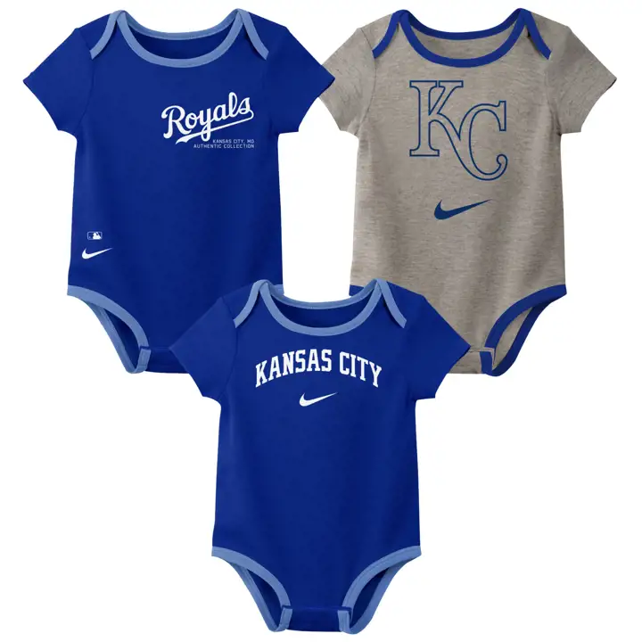 KANSAS CITY ROYALS MLB Lot de 3 ensembles nouveau-né Nike bleu
