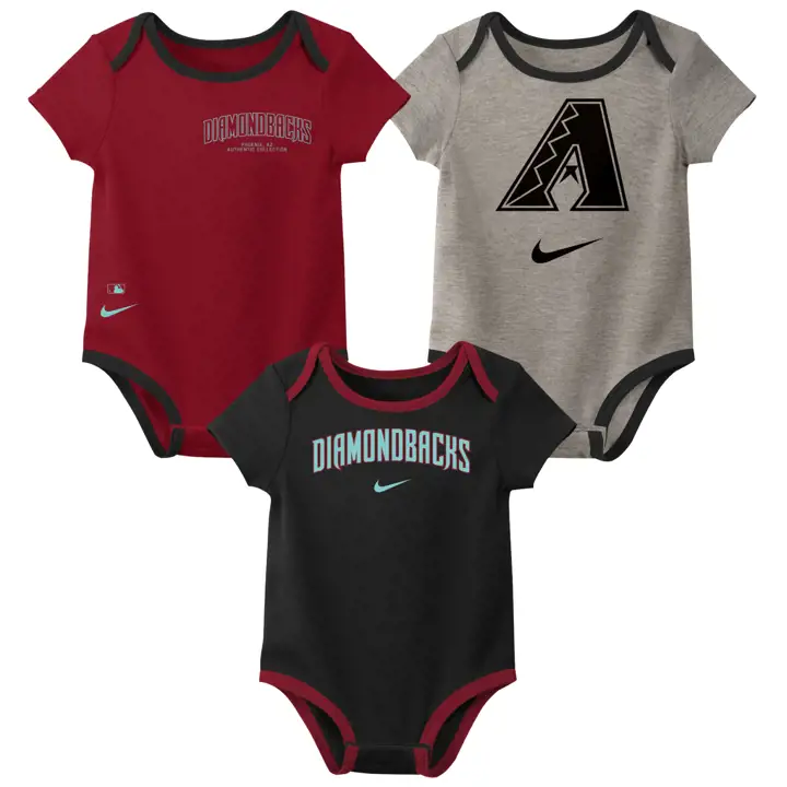 ARIZONA DIAMONDBACKS MLB Lot de 3 bodys Nike pour bébé CRIM