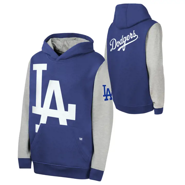 Sweat à capuche pour jeune MLB Los Angeles Dodgers Fly Ball bleu