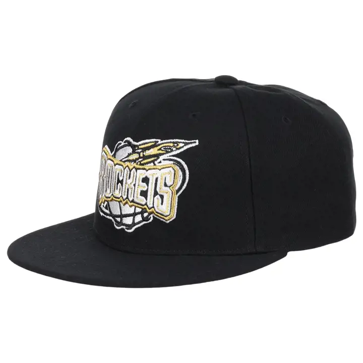 Houston Rockets NBA MN Casquette ajustée dorée métallisée NOI/NOI/GRI
