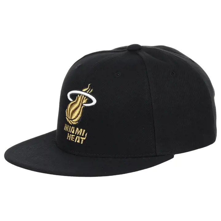 Casquette NBA Miami Heat MN Metallic Gold Snapback NOIR/NOIR/GRIS